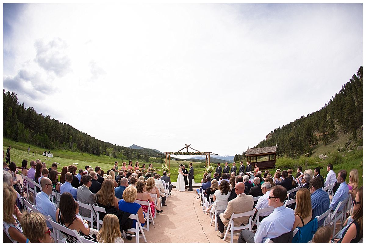 Ceremony at the covered bridge - deer creek valley ranch