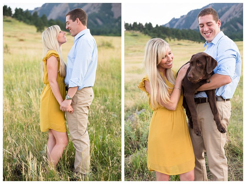 Engagement session at chautauqua in boulder with a dog