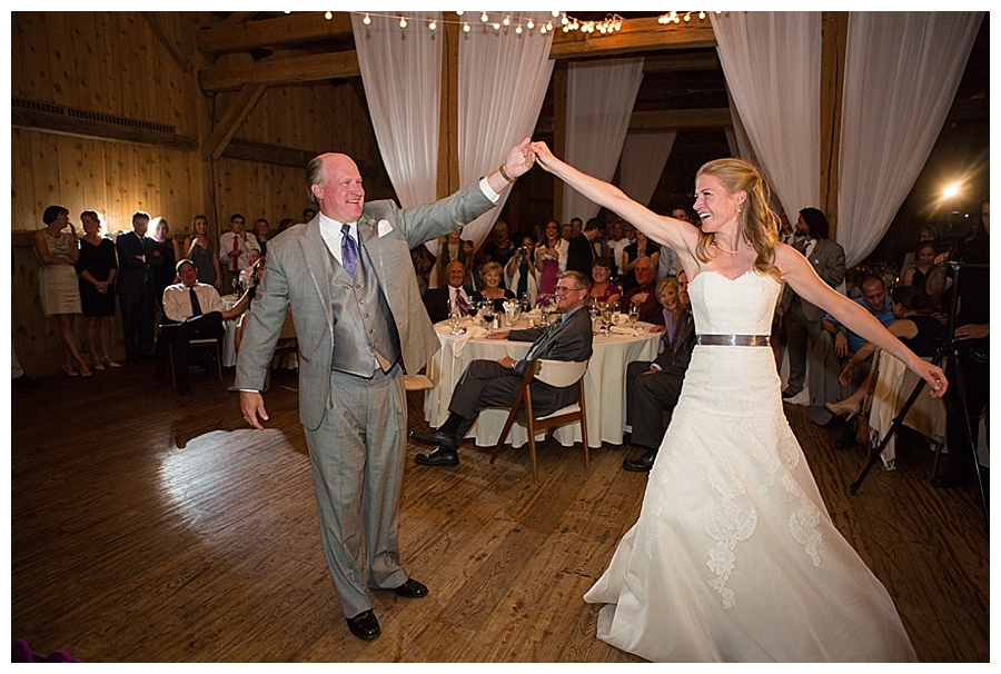 Father daughter dance in the broad axe barn