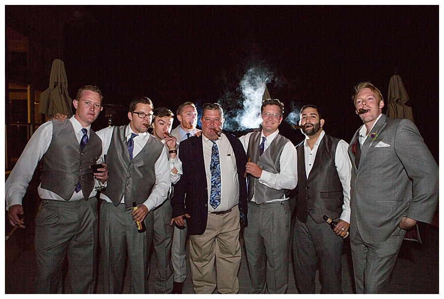 Cigars in the mountains with the groomsmen